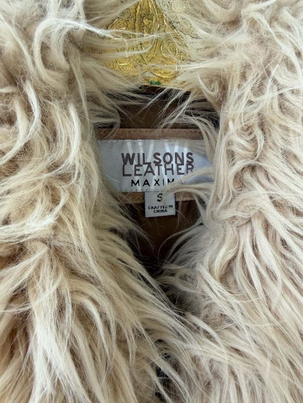 Wilsons Leather Maxima Suede Embroidered Faux Fur Trim Coat Size S - Picture 9 of 16